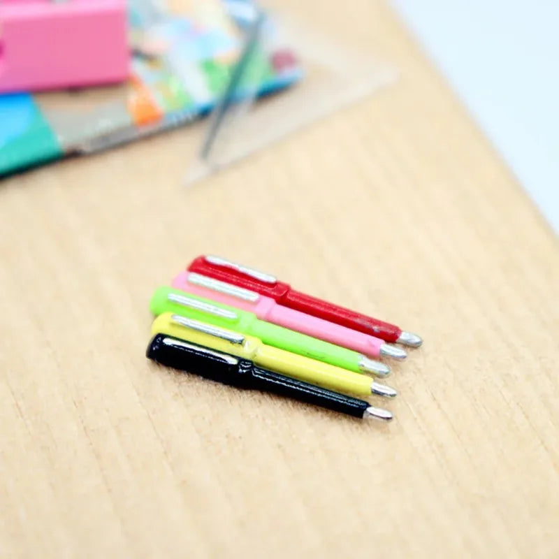 Dollhouse Mini Metal Ballpoint Pen 1/12 Scale Doll Accessory Doll Accessory Babs