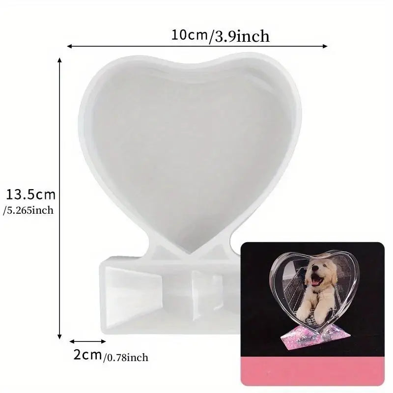 Silicone Resin Mold – Heart & Square Photo Frame DIY Craft Resin Craft Mold Babs S1