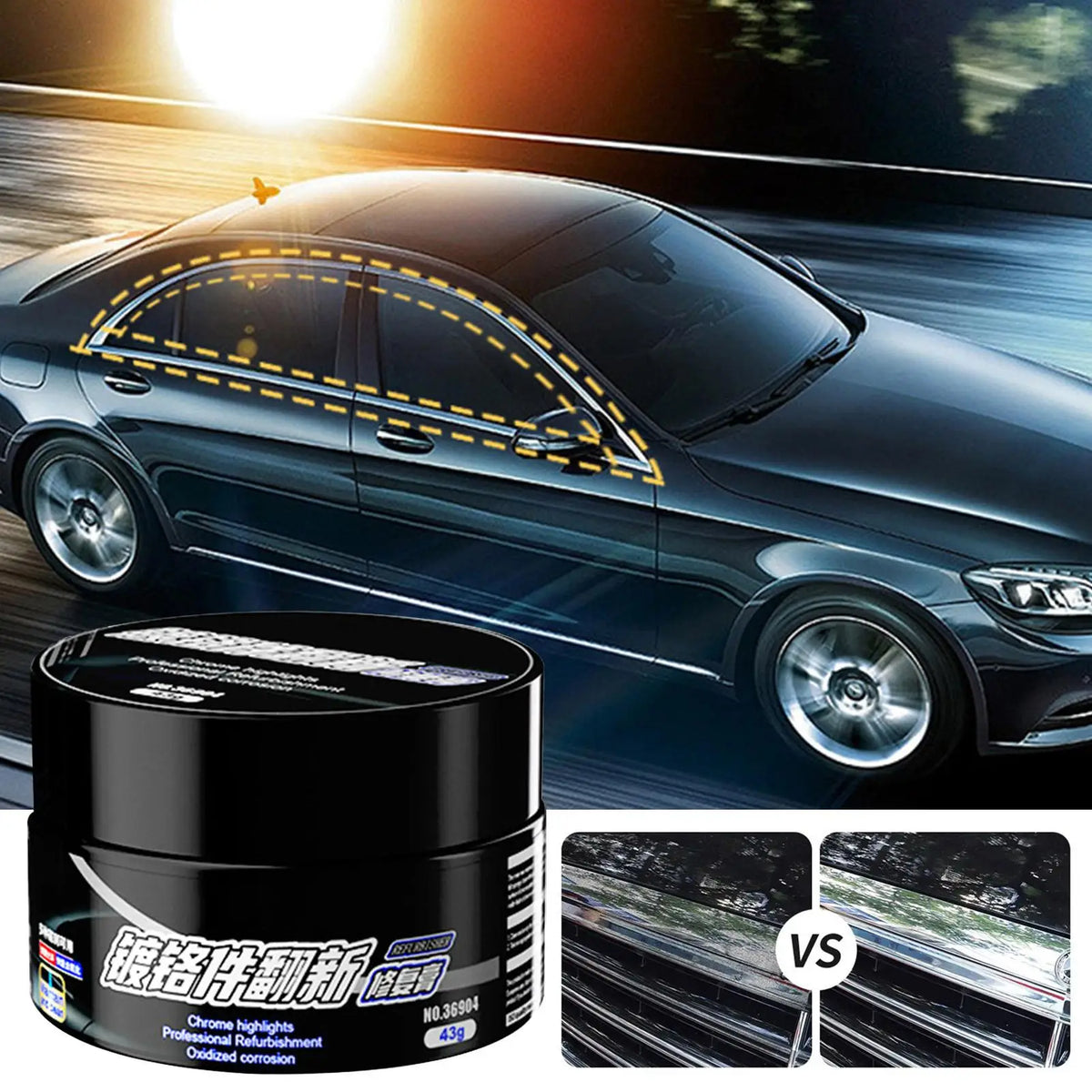 Chrome Shine Restorer Polishing Paste – Car Metal & Trim Chrome Polishing Paste Babs