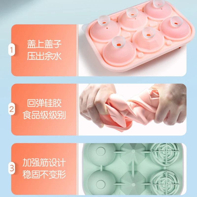 3D Rose Silicone Ice Cube Tray – 4/6 Grid Flower Shape Mold Silicone Ice Mold Babs