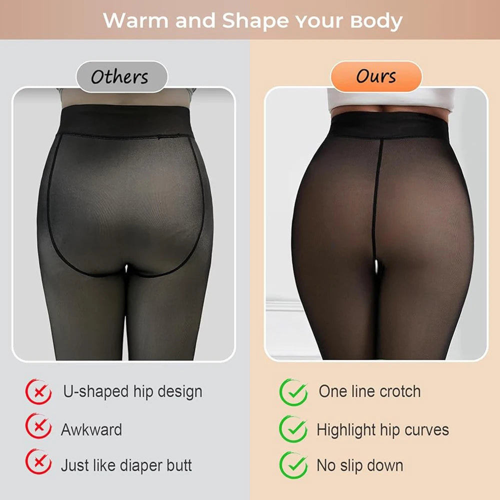 Fleece Lined Tights One Seam Thermal Pantyhose Women Fleece Lined Tights Babs