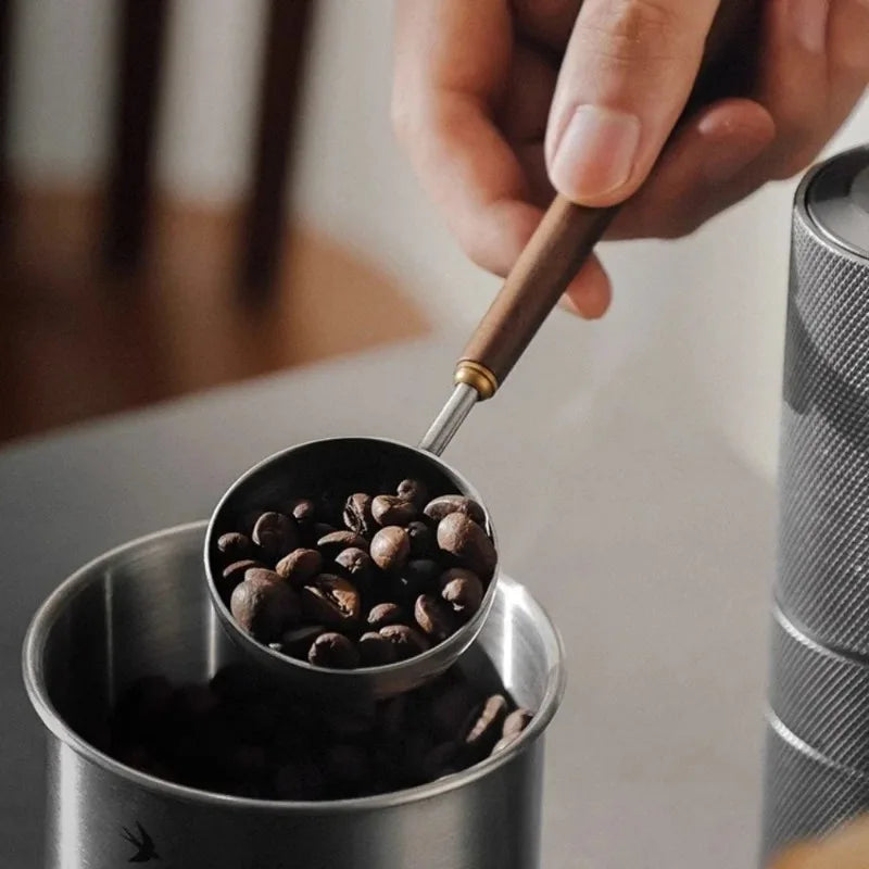 Walnut Wood Handle Stainless Steel Coffee Scoop & Spoon Coffee Measuring Spoon Babs