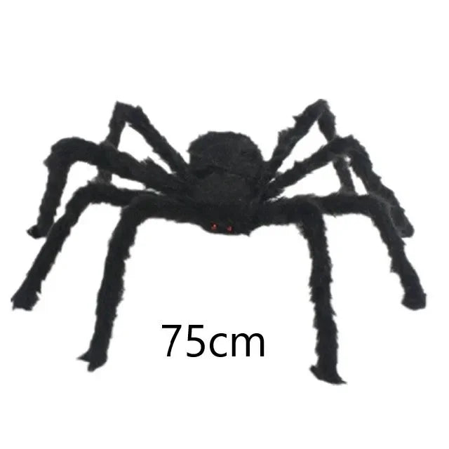 Lifelike Black Spider & Cobweb Halloween Decoration Set Halloween Decoration Set Babs 75cm black spider