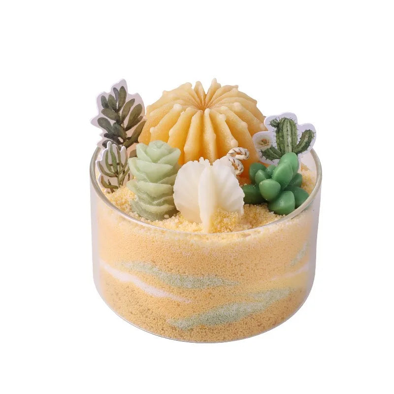 Soy Wax Aromatherapy Candle – Succulent Cactus Scented Décor Aromatherapy Candle Babs