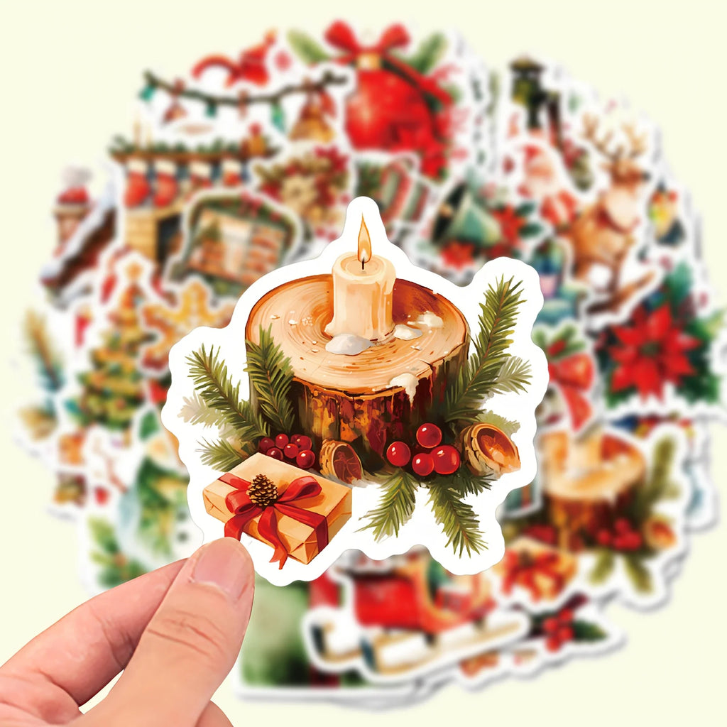 50 Christmas Vinyl Stickers – Laptops, Water Bottles & More Holiday Vinyl Stickers Babs