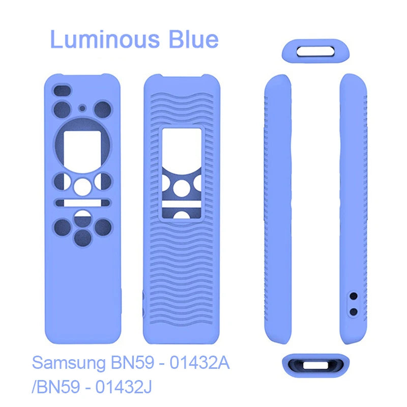 Silicone TV Remote Cover Protector for Samsung & LG Remote Control Cover Babs YKQ005-Luminous Blue