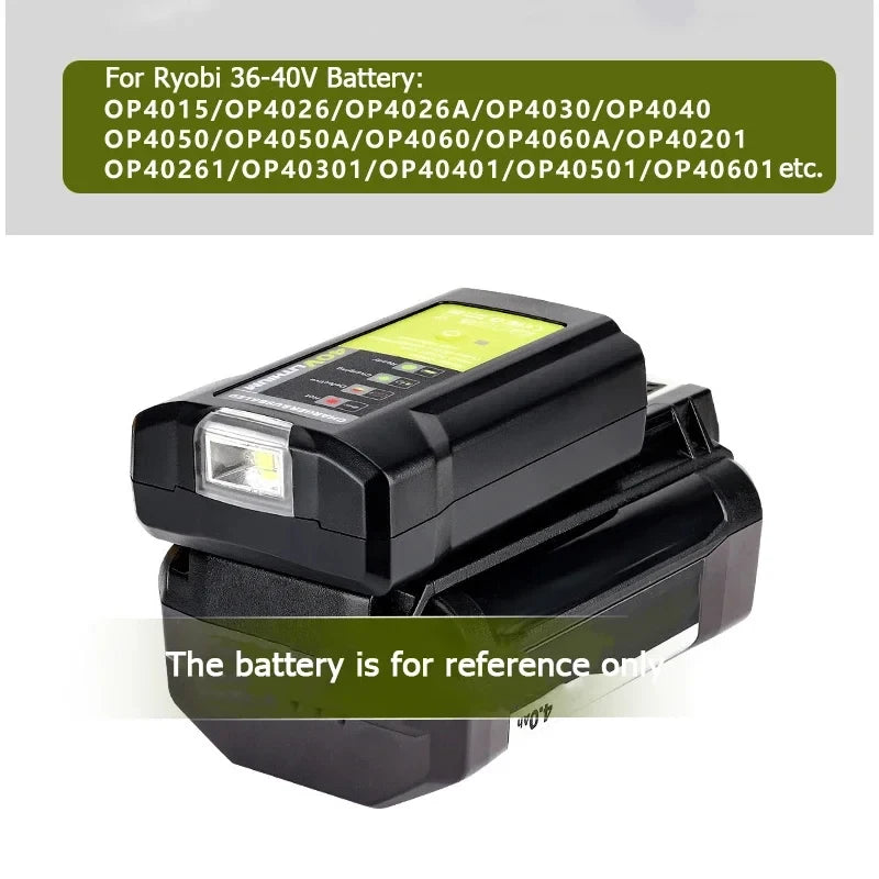 Ryobi 40V Battery Adapter USB Type-C 5V 2.1A LED Work Light Battery Power Adapter Babs