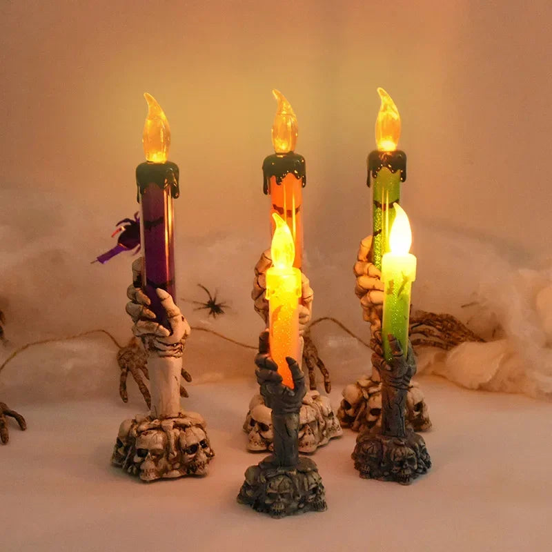 Halloween Skull LED Glowing Candle Lamp – Spooky Party Decor Halloween LED Decor Babs
