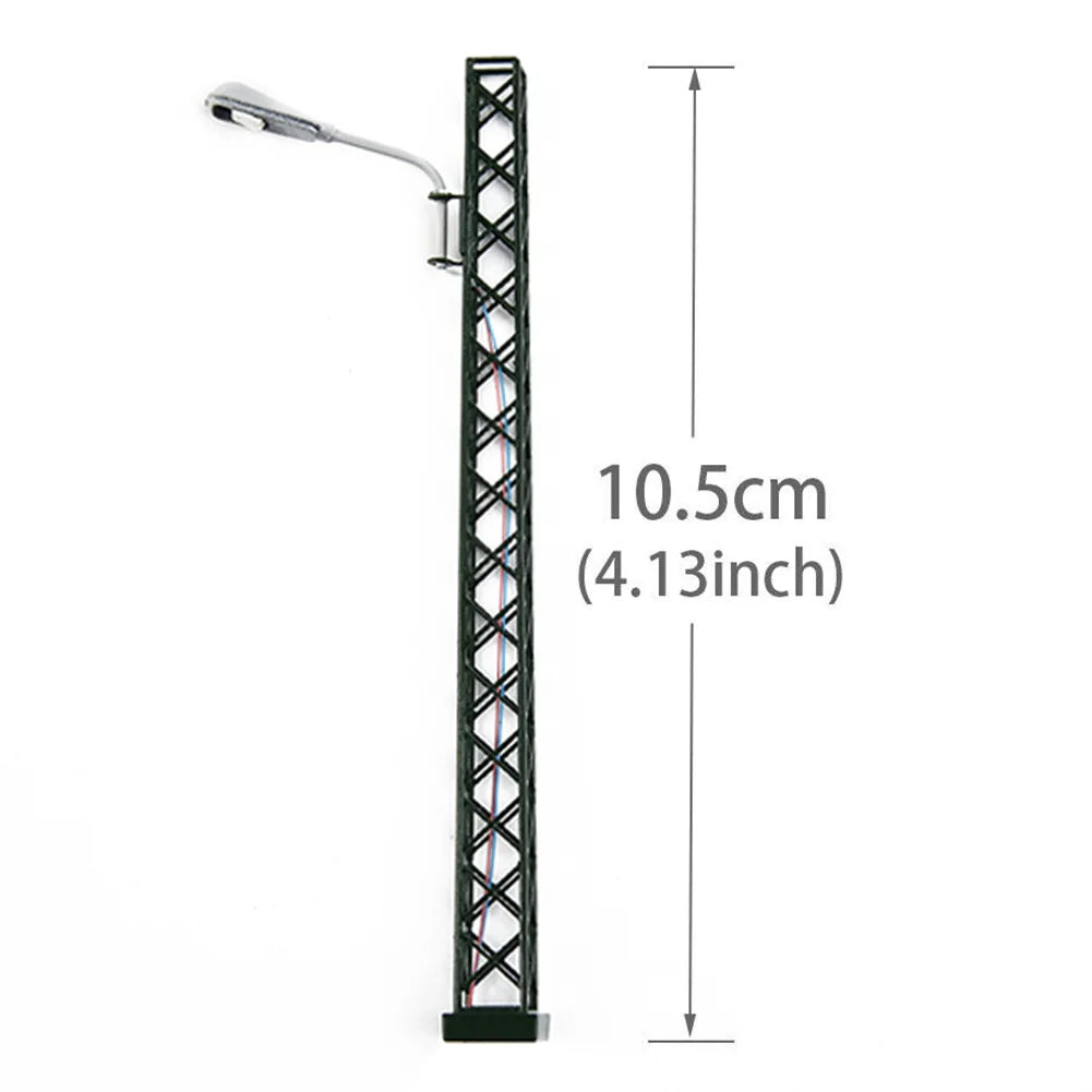 5Pcs HO Scale Lattice Mast LED Street Lights for Model Railway Model Railway Lights Babs