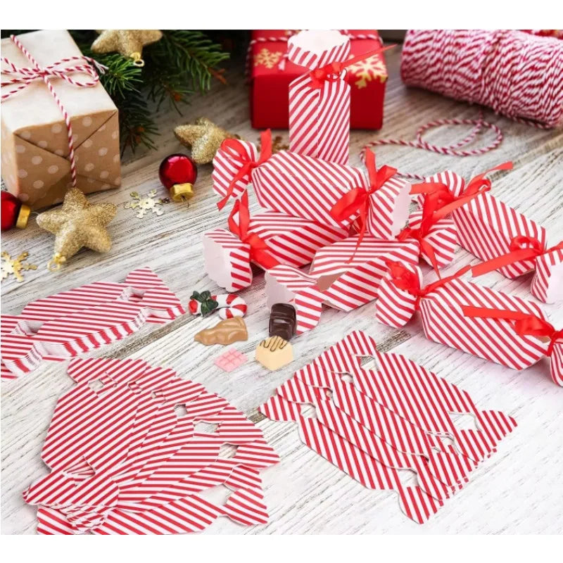 Christmas Red Candy Gift Boxes with Ribbon – Party Favors & Ornaments Holiday Gift Box Babs