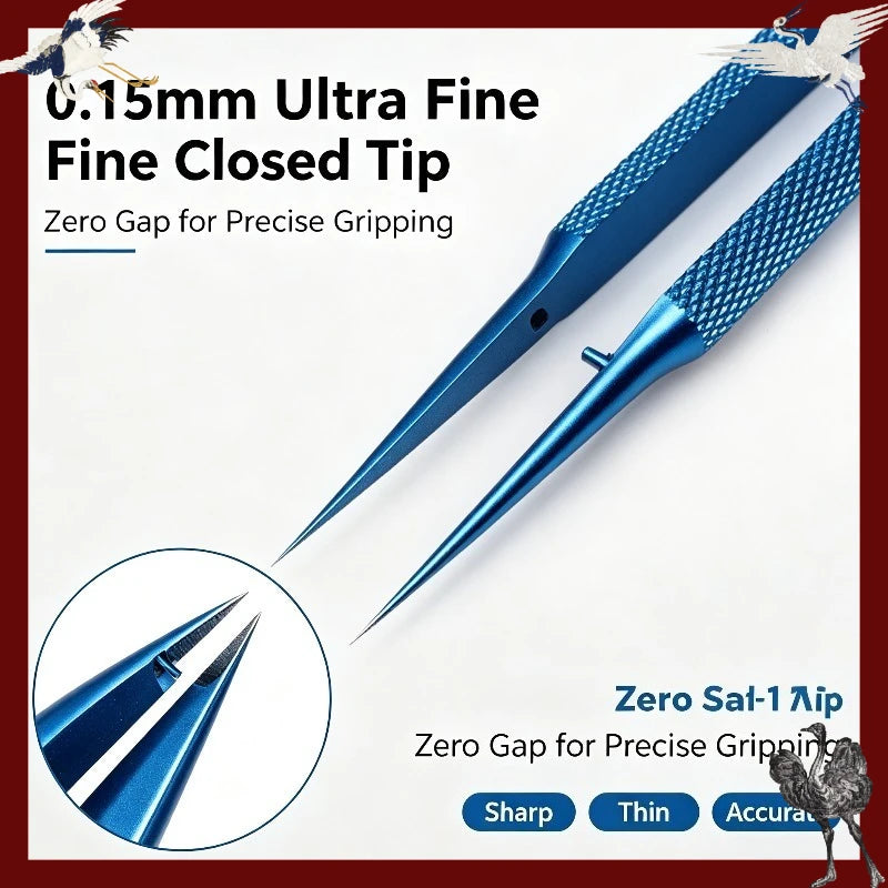 Titanium Precision Tweezers – 0.15mm Fine Tip Forceps Precision Tweezers Babs