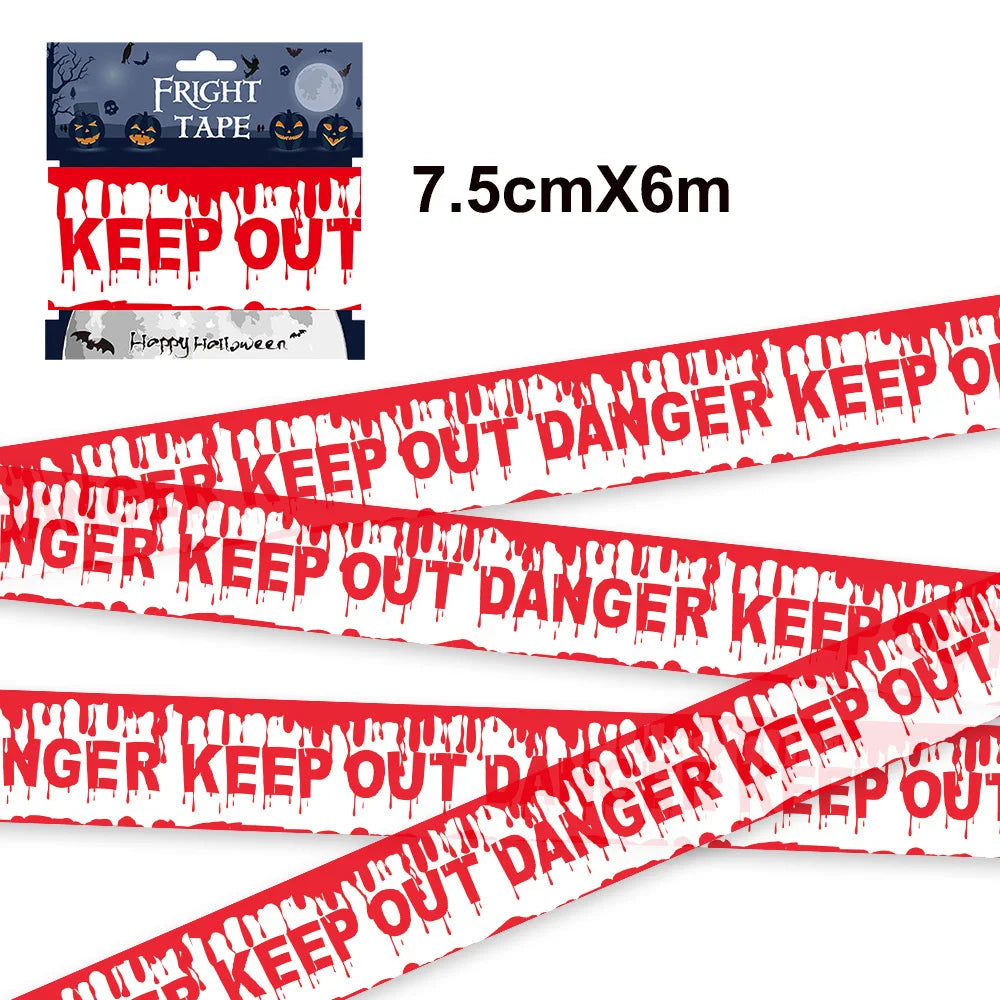 Halloween Skull Caution Warning Tape 7.5cm×9m – DIY Decor Halloween Caution Tape Babs 6M-C
