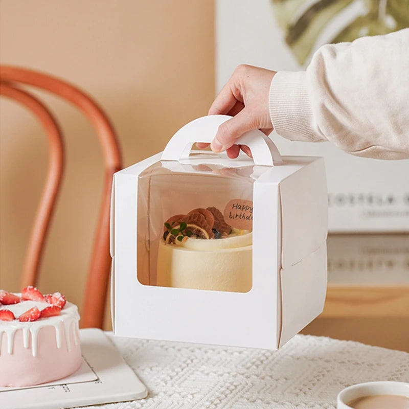5/10Pcs Cake Box with Window – Paper Gift Box for Parties Cake Packaging Box Babs