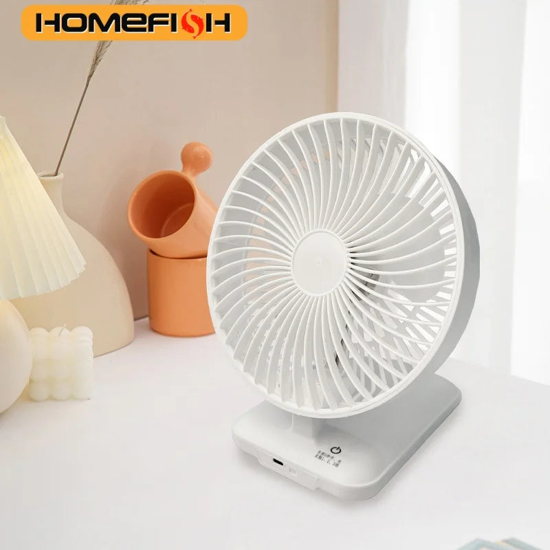 Foldable USB Electric Fan – Silent Touch Control, 6-8H Battery Portable Folding Fan Babs