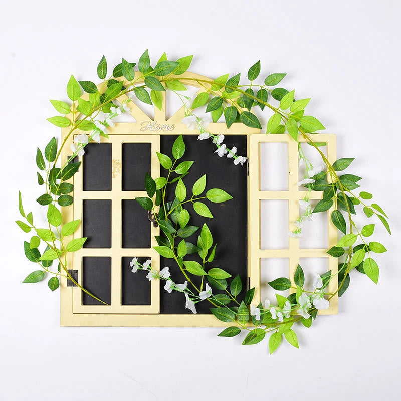 Artificial Wisteria Vine Garland – Silk Ivy Flower Decor 200cm Artificial Flower Garland Babs WHITE 1 pc