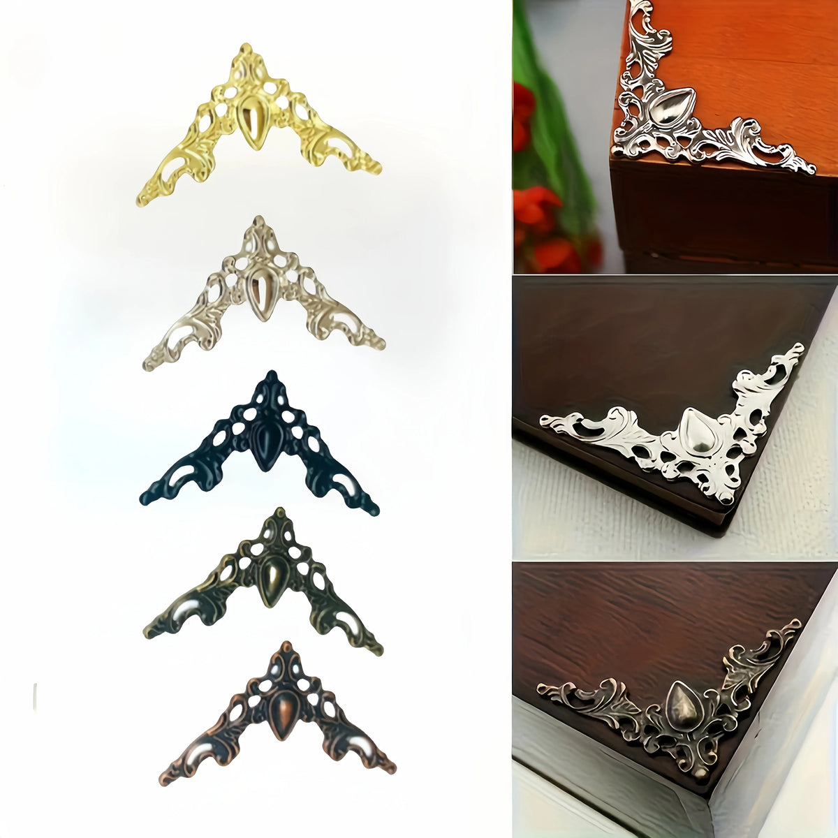 50 Metal Corner Protectors – Hollow Triangle Decorative Design Decorative Corner Protectors Babs