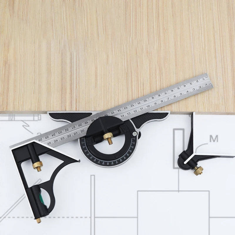 Combination Square Set – Spirit Level, Protractor & Ruler 300mm Combination Square Set Babs