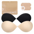 2Pcs Strapless Stick-On Bra Invisible Adhesive with Nipple Covers Adhesive Stick-On Bra Babs 2Pcs Pack 1XL