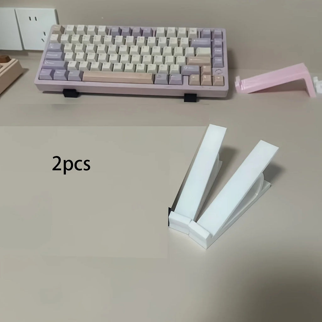 2pcs Ergonomic Keyboard Height Stand – Anti-Slip Universal Bracket Keyboard Height Stand Babs WHITE