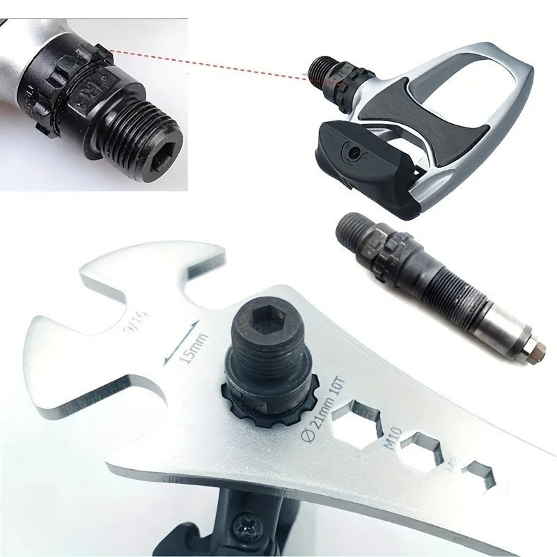Stainless Steel Bike Pedal Wrench – Multi-Function Repair Tool Bike Pedal Wrench Babs