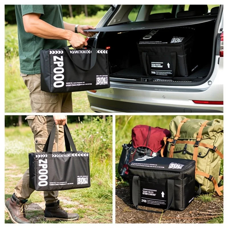 30L Folding Camping Storage Bag with MOLLE Straps & Dividers Camping Storage Bag Babs