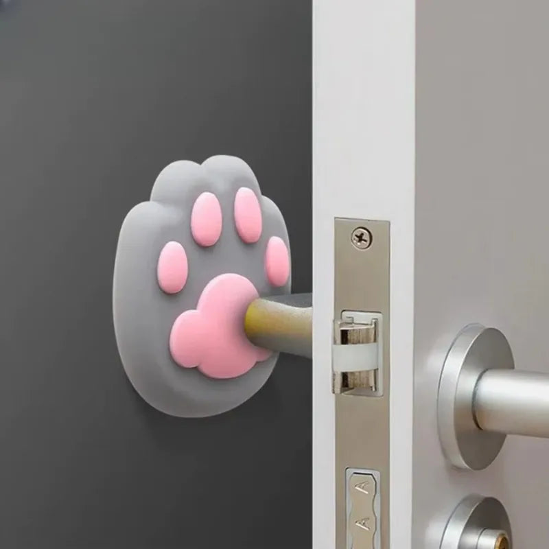 Cat Paw Silicone Door Handle Bumper Guard – Self-Adhesive Wall Protector Door Bumper Guard Babs