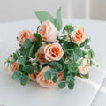 Silk Artificial Rose Bouquet 10 Heads – Wedding & Home Décor Artificial Flower Bouquet Babs Champagne 1 pc