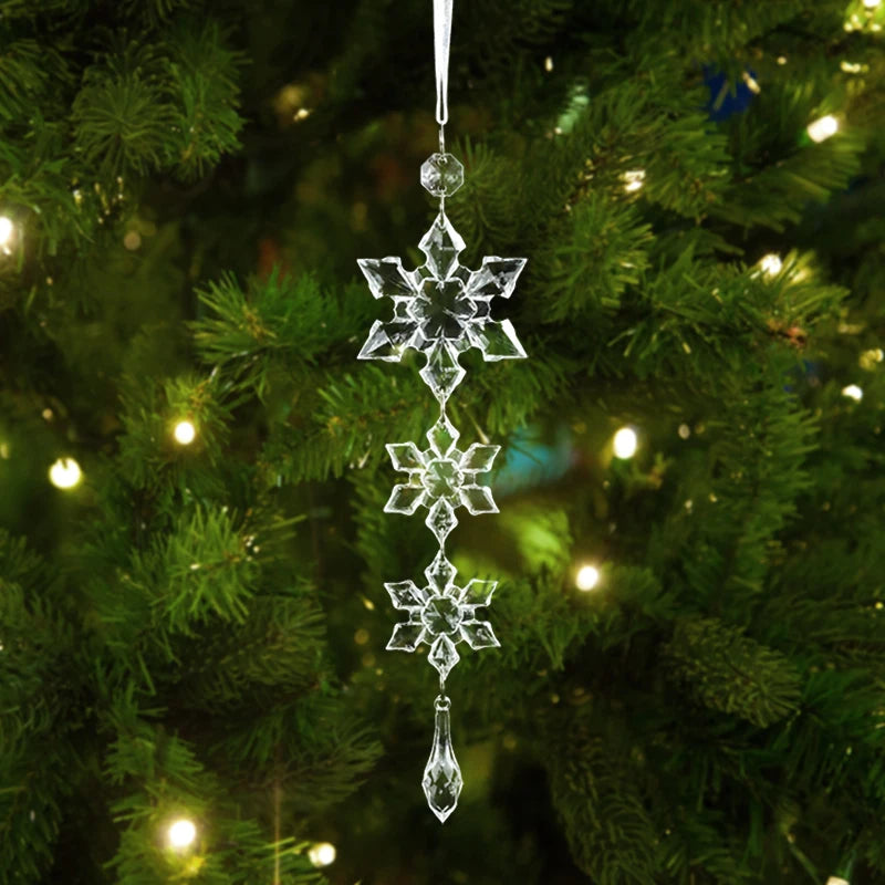 Acrylic Snowflake Christmas Ornaments – Transparent Pendants Christmas Tree Ornaments Babs