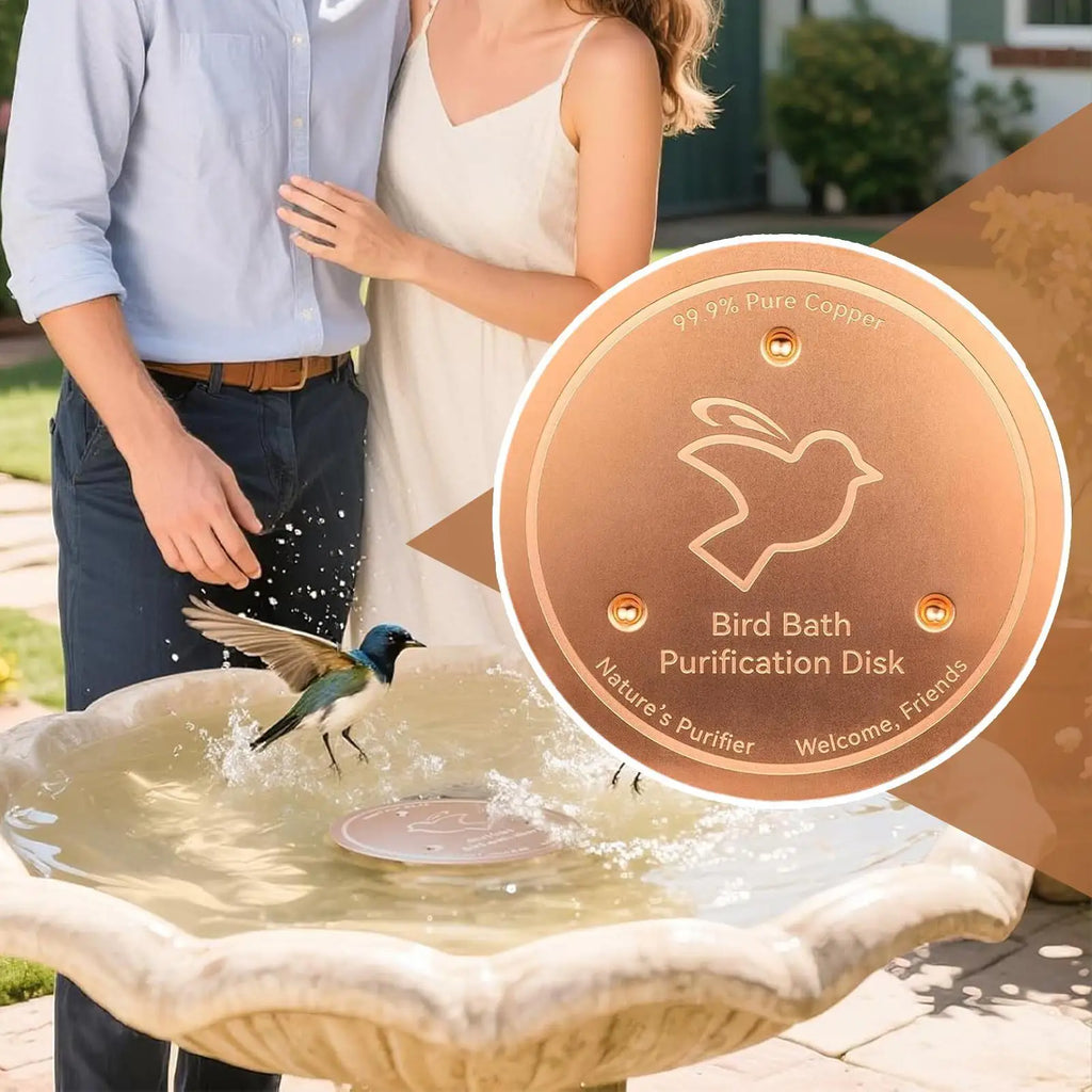 Copper Bird Bath Disk | Triple-Point Outdoor Water Bowl Bird Bath Dish Babs