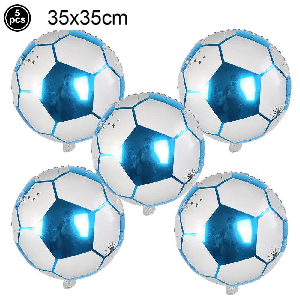Boy's 8th Birthday Soccer Foil Balloons Party Set