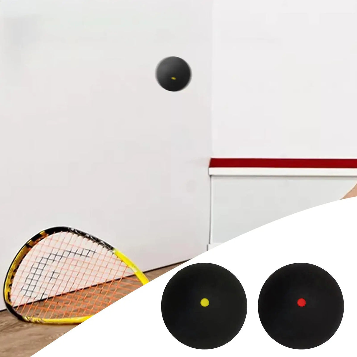 Natural Rubber Squash Balls – Red & Yellow Dot Training Squash Training Ball Babs