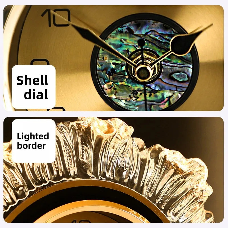 Luxury Silent Triangle Desk Clock with Backlight | Metal Decorative Desk Clock Babs