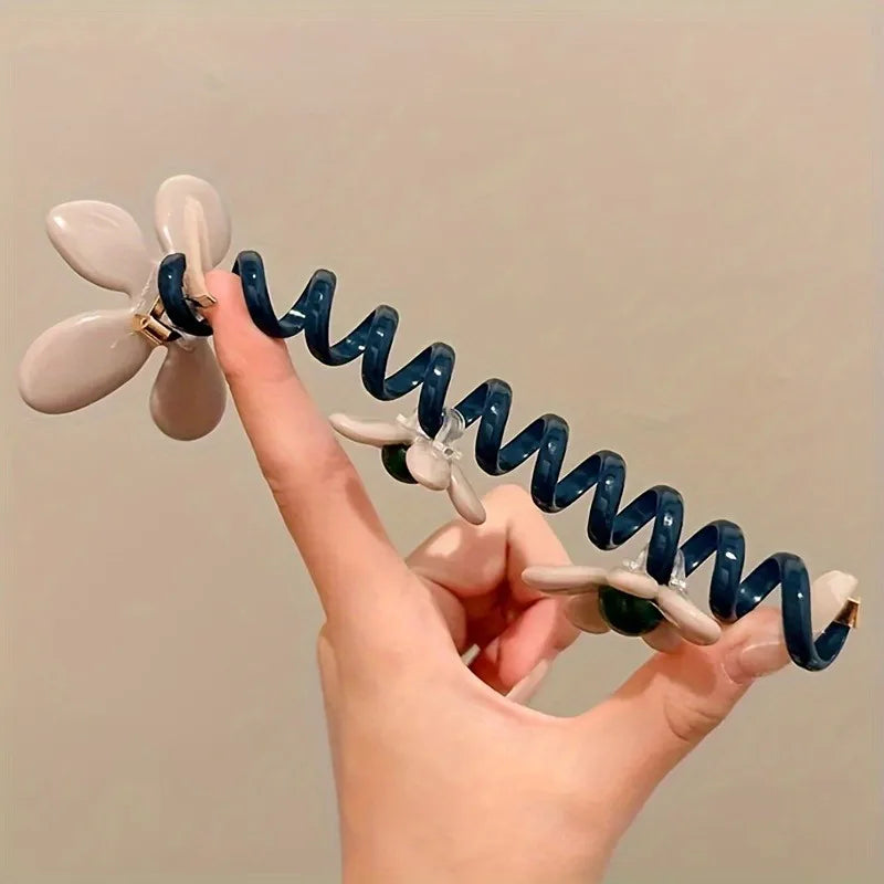 Pearl Flower Bubble Braid Hairband | Elastic Hair Accessories Elastic Hair Band Babs