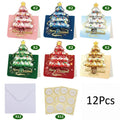 12-Pack 3D Pop-Up Christmas Cards with Envelopes – Handmade Holiday Greeting Cards Babs 12Pcs