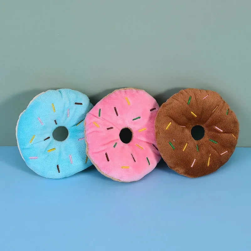 Soft Plush Donut Dog Squeaker Toy – Small & Medium Dogs Dog Squeaker Toy Babs