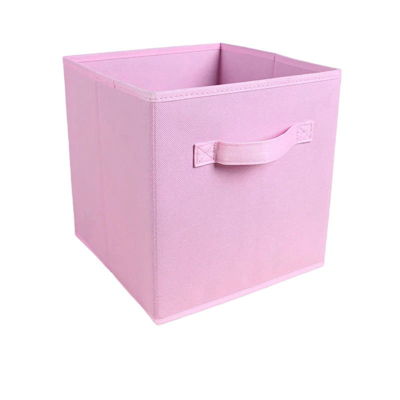 Foldable Fabric Cube Storage Bins with Handles – Organizer Cube Storage Bins Babs Pink 2Pcs