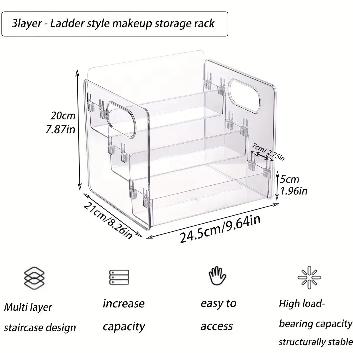 HOMEFISH Clear Compartment Cosmetic Storage Box & Display Rack Cosmetic Storage Box Babs
