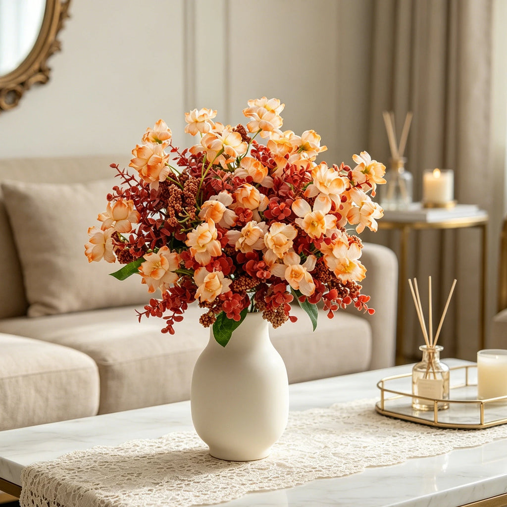 Silk Camellia Artificial Flower Bouquet – Wedding & Home Décor Artificial Flower Bouquet Babs