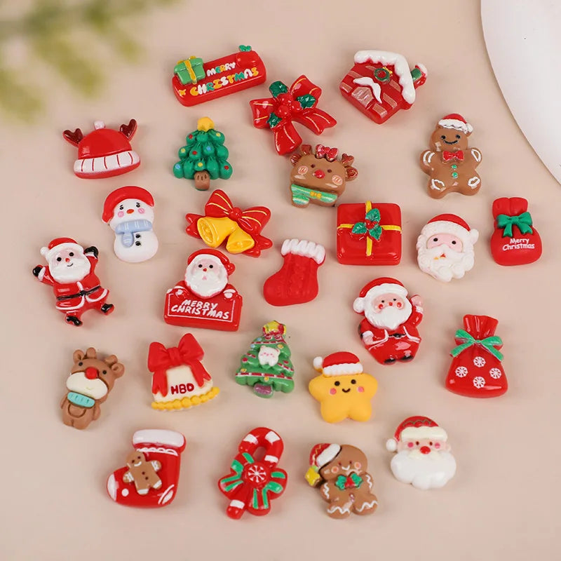 Resin Christmas Fridge Magnets – Santa, Snowman & Xmas Tree Set Christmas Fridge Magnets Babs Random Mix 10Pcs