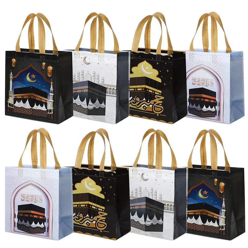Eid Mubarak Gift Bags 4–12Pcs Nonwoven Ramadan Treat Bags Festival Gift Bags Babs