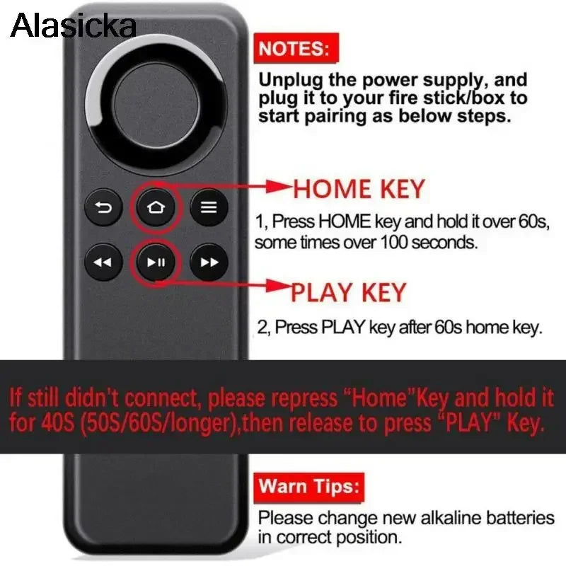 CV98LM Bluetooth Remote Control for Amazon Fire TV Stick & Box Replacement Remote Control Babs