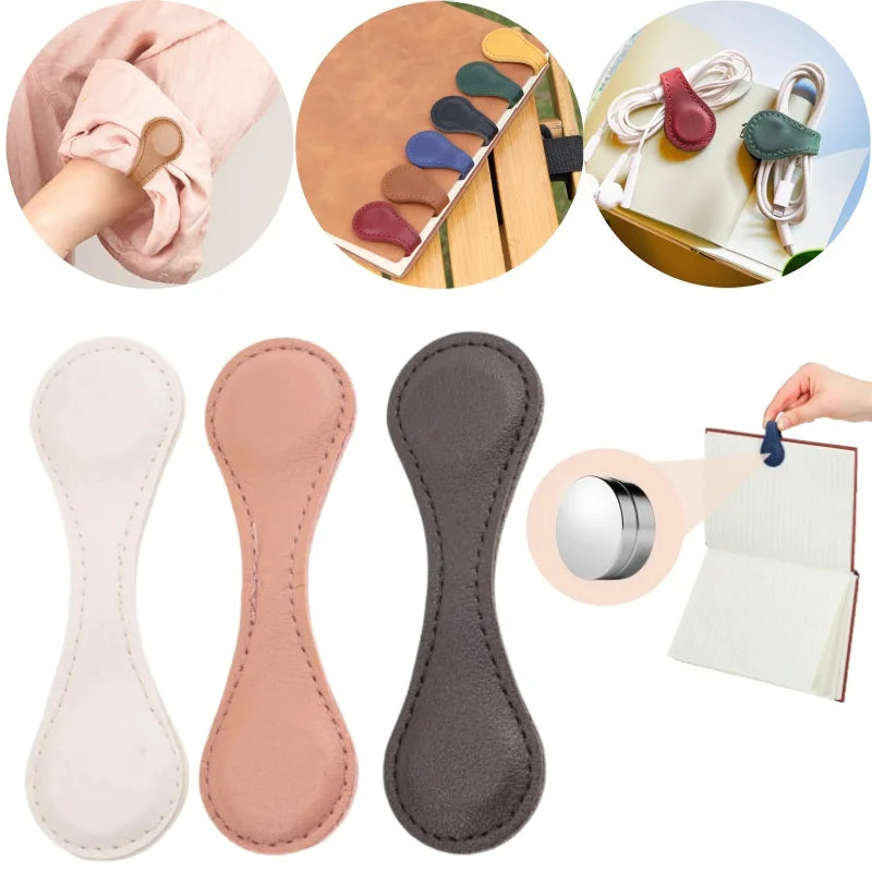 Vintage PU Leather Magnetic Bookmark – Handmade Double-Sided Decorative Bookmark Babs