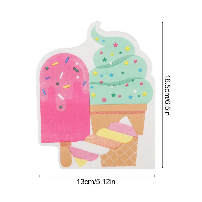 20Pcs Tropical Coconut Ice Cream Disposable Paper Napkins Disposable Paper Napkins Babs Ice cream