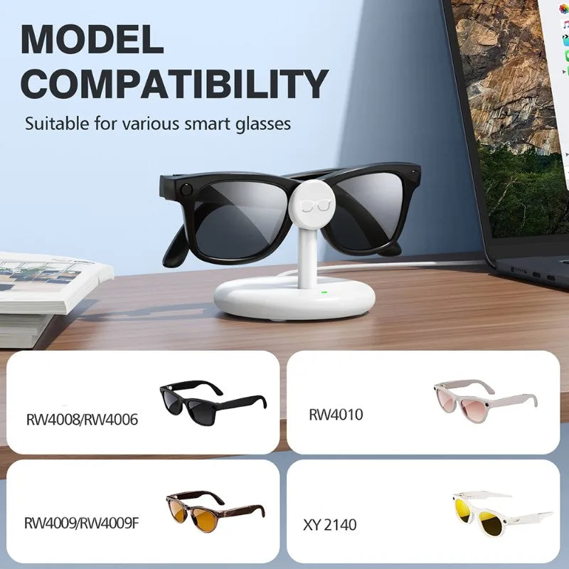 Universal Smart Glasses Charging Dock – USB-C PD Fast Charge Smart Glasses Charger Babs