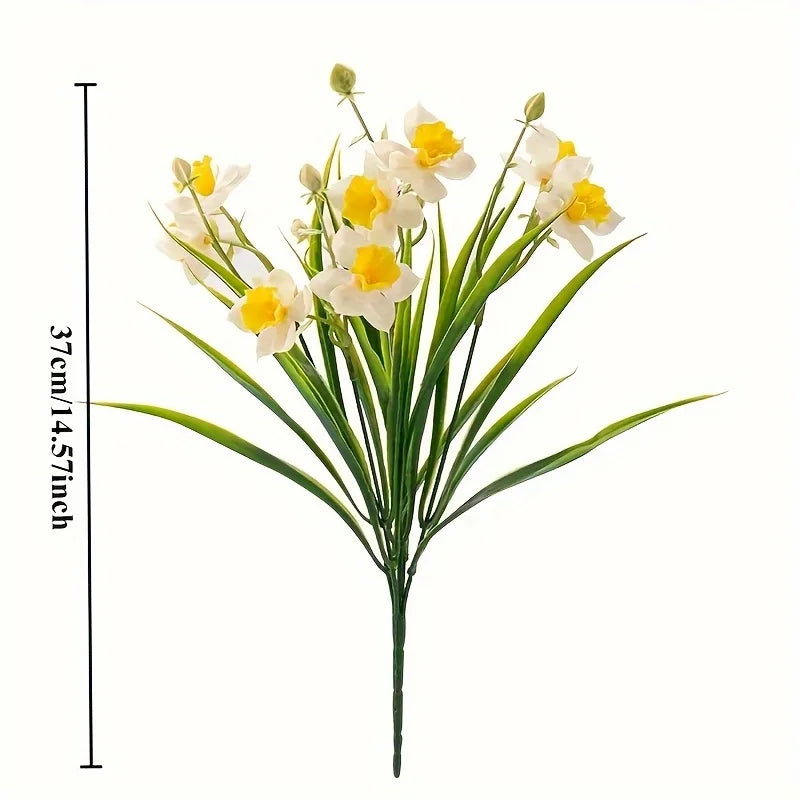 Faux Daffodil Narcissus Bouquet – White & Yellow Artificial Flowers Artificial Flower Bouquet Babs
