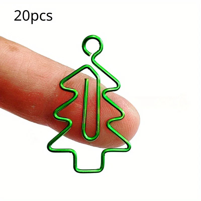 Christmas Tree Paper Clips – Festive Iron Binder Clips Novelty Paper Clips Babs A