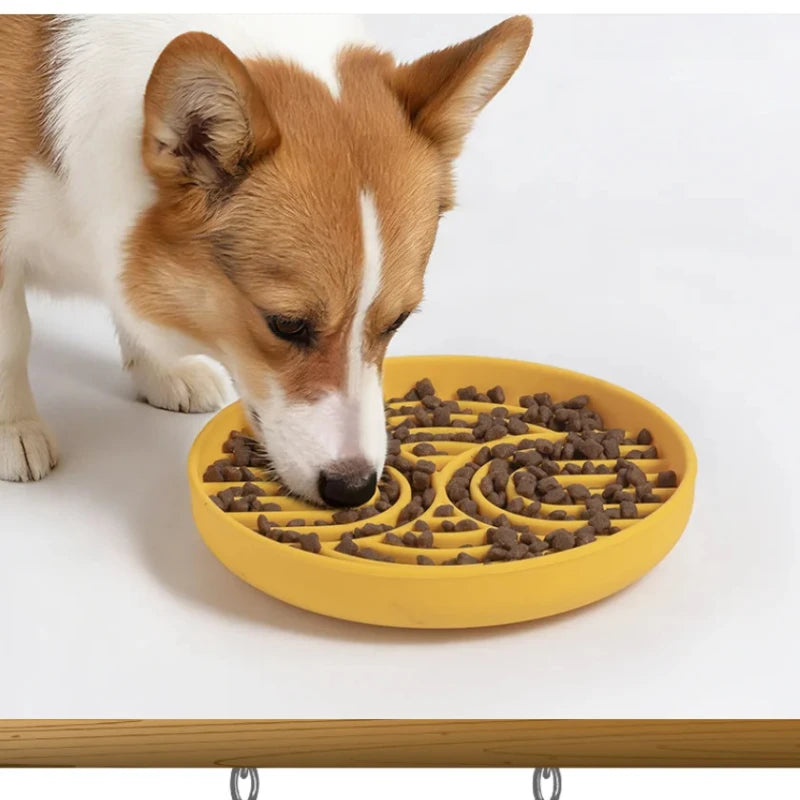 Silicone Slow Feeder Dog Bowl with Suction Cup & Licking Pad Slow Feeder Dog Bowl Babs