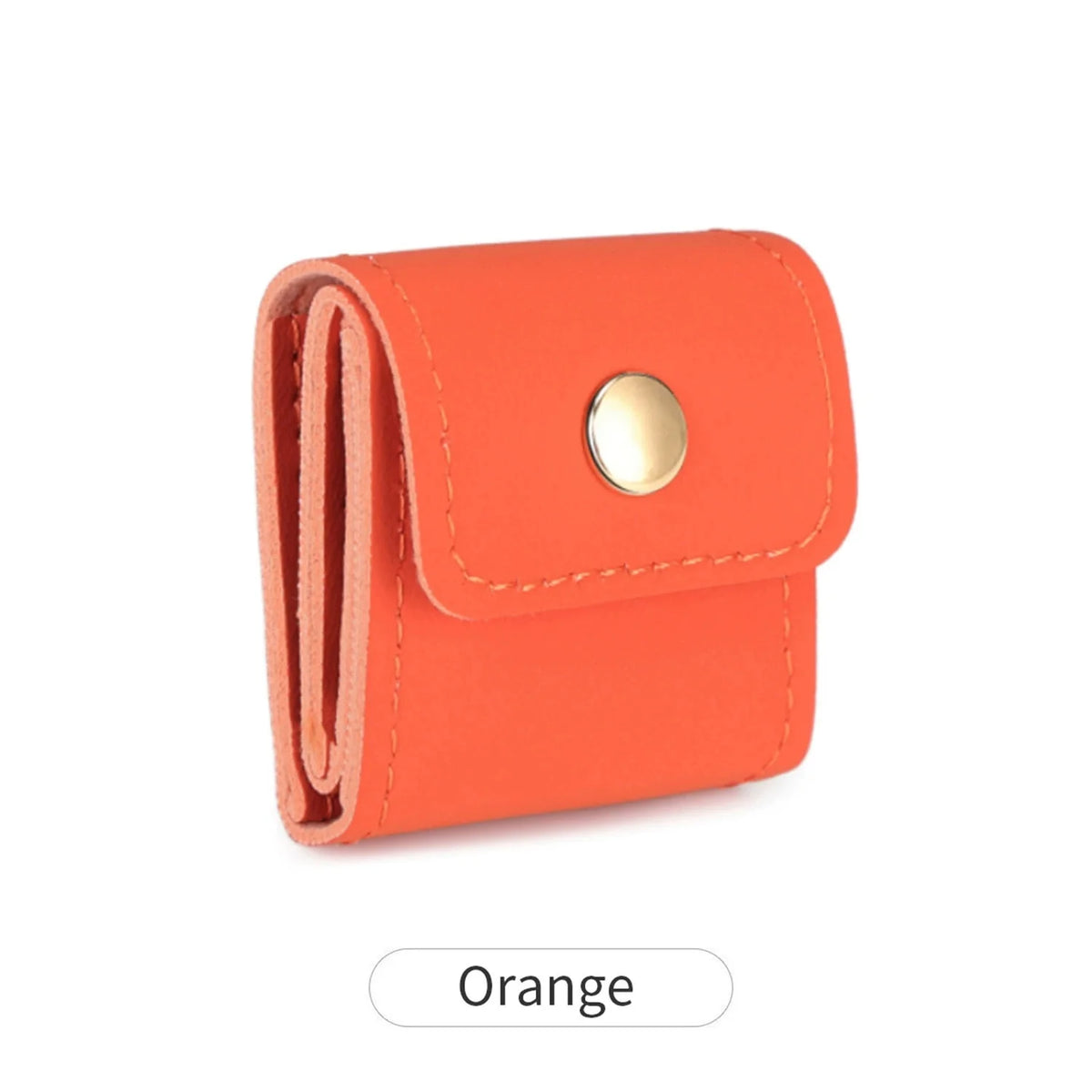 Foldable Travel Jewelry Organizer Roll Bag – 4 Compartments Jewelry Travel Organizer Babs Orange