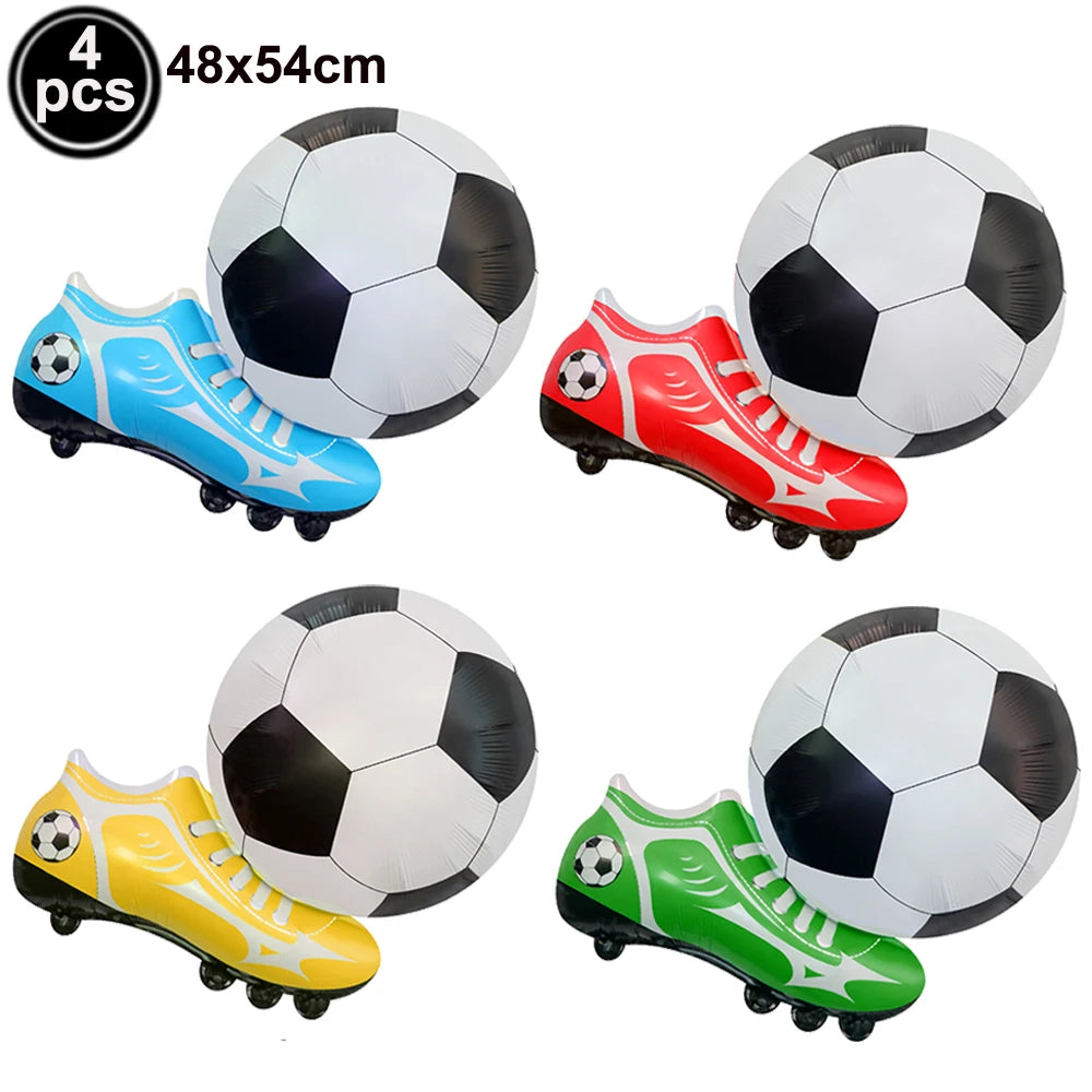 Boy's 8th Birthday Soccer Foil Balloons Party Set