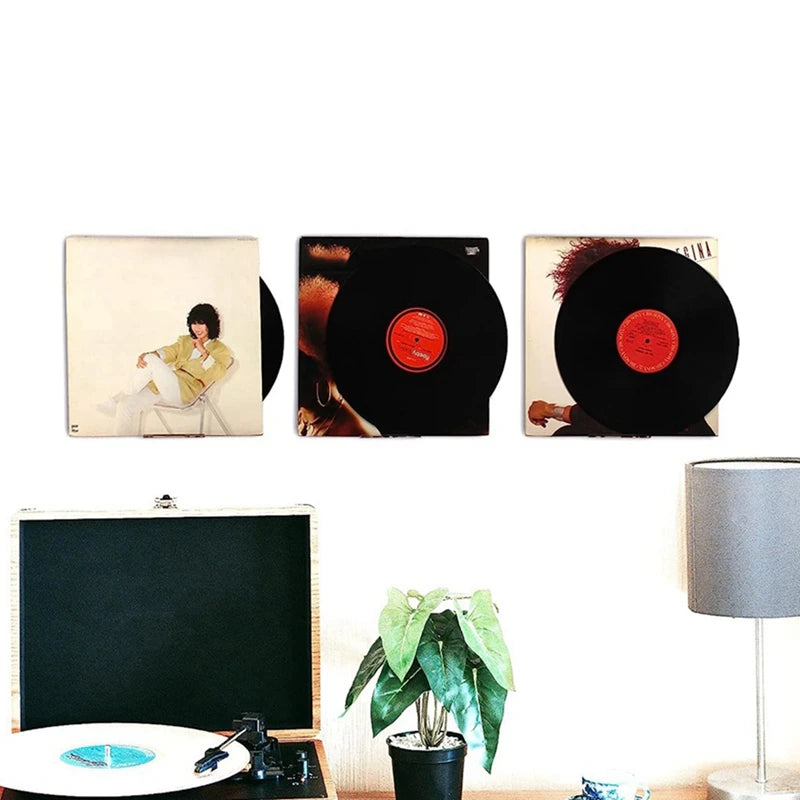 8-Pack Clear Acrylic Vinyl Record Wall Mount Display Shelf Record Display Shelf Babs